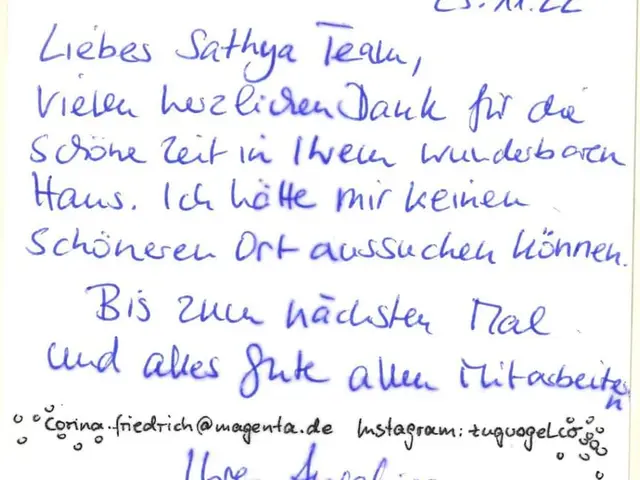 Handschriftlicher Eintrag von Angelika im Gästebuch