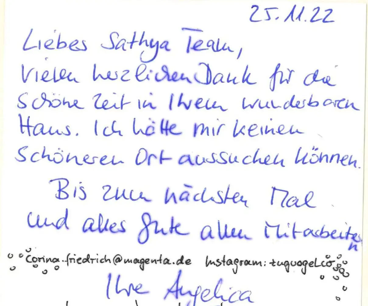 Ganze Seite aus dem Gästebuch von Angelika