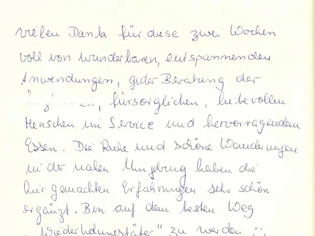 Handschriftlicher Eintrag von Sabine im Gästebuch
